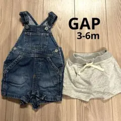 GAP 3-6m デニムオーバーオールセット