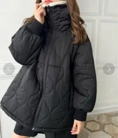 moment+ 衿ボアジップキルティングブルゾン