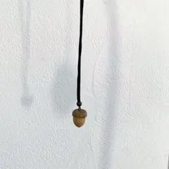 【未使用】作家　木製どんぐり　スエード紐　ネックレス