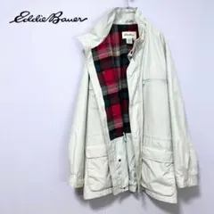 Eddie Bauer 90s USA製 チェックジャケットコート グレー XL