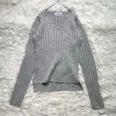 The Dayz tokyo VネックリブニットF グレー スリット◆A85