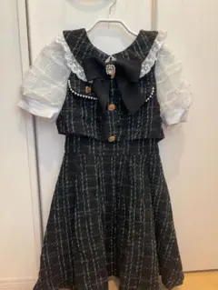 リズリサ ツイードセットアップ風ワンピース ブラック