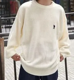 U.S. POLO ASSN. リブニット セーター ホワイト Lのサムネイル