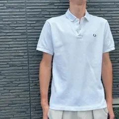 定番 フレッドペリー【刺繍ロゴ×鹿の子】ポロシャツ｜白 M／クラシックカジュアル