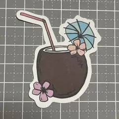 【QQQ-39】防水ステッカー ビーチ 海 南国 ハワイ ハワイアン ココナッツ