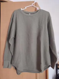 長袖 ワッフル生地 トップス