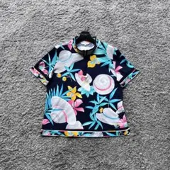 【LEONARD】 レオナール (42) 美品 ポロシャツ 総柄 日本製 半袖 レオナール】半袖ポロシャツ ゼブラ柄 ホワイト LEONARD SPORT - メルカリ