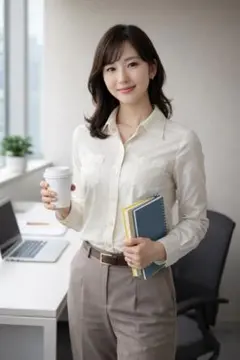 美品　クリーニング済み　ホワイト　長袖シャツ 未使用