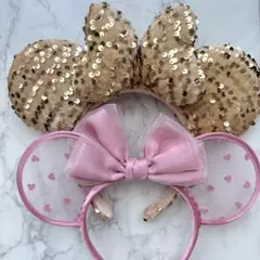 ◆即発送◆ディズニー　ミニー　カチューシャ　2個セット　スパンコール