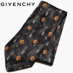 GIVENCHY/ジバンシー イタリア製 花 総柄シルクネクタイ