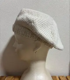 コットン　ニットベレー帽　ハンドメイド