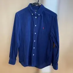 ラルフローレン コーデュロイシャツ 160 エルボーパッチ 紺 ネイビー
