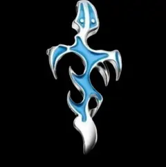 【N031】ネックレス　メンズ　アクセサリー　ブルー　サファイア　ファンクション