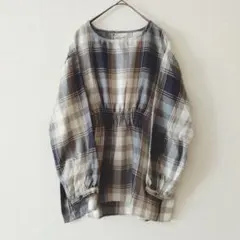 サマンサモスモス　チェック柄長袖ブラウス　SM2