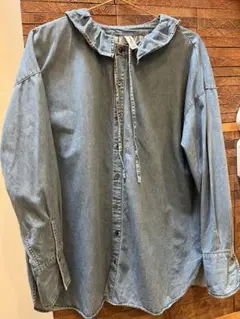 Brocante デニム フリルカラー 長袖シャツ 日本製のサムネイル