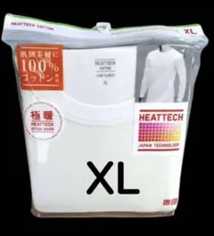 XLオフホワイトレア極暖ヒートテックコットンワッフルクルーネックT9分袖ユニクロ