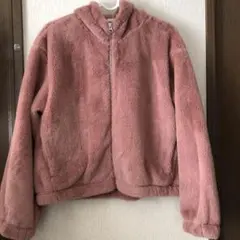 フリースジャケット フード付き ピンク