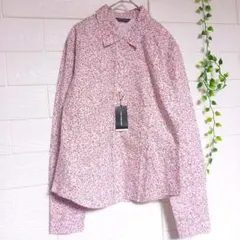【新品.未使用】F.Bcollection　小花柄シャツ　ピンク　M 綿100％