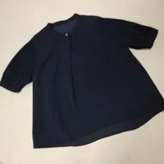 ナチュラルビューティーベーシック 楊柳プリーツスリーブブラウス