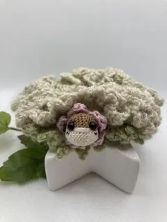 シュシュ　7番　1羽　スズメ　あみぐるみ　ハンドメイド