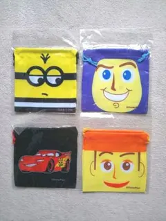 【お値下げ】ディズニー キャラクター フェイス巾着袋 4点セット