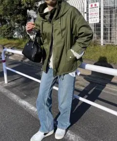 コットンチノツイルマウンテンパーカー　カーキ