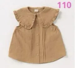 【新品】110cm プティマイン　Big衿布帛ブラウス　ドット