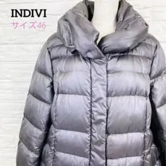 INDIVI インディヴィ　ダウンコート ジャケット　グレー　光沢　46