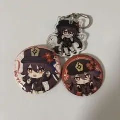 原神 胡桃 缶バッジ アクリルキーホルダー セットのサムネイル