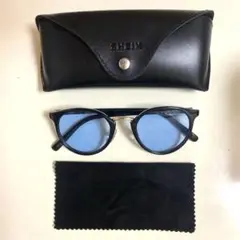 shien ブルーレンズサングラス ケース付き