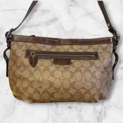 【訳あり】COACH シグネチャー ショルダーバッグ F15703 茶 大容量