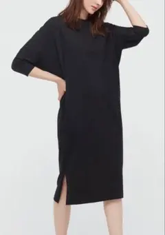 UNIQLO スムースコットンドルマンスリーブワンピース7分袖