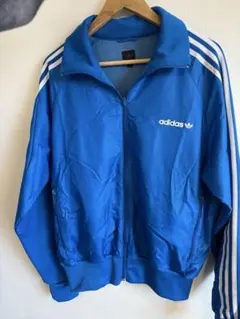 アディダス ジャケット　ブルー　黒タグ　 ＸＯサイズ