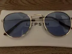 LEPSIM ゴールドフレーム ブルーレンズ サングラス