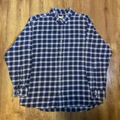 90s RED HEAD c-boy青チェック柄ネルシャツボックス青/白　XL