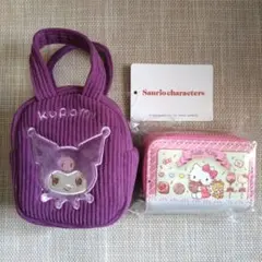 ミニコロバッグ　セピアデザインクロミ　ハローキティWファスナーコイン＆キーケース