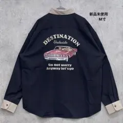 【新品未使用】Naive magic刺繍プリント長袖シャツ ブラック M寸 配色
