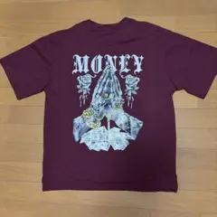 プリントT バーガンディ