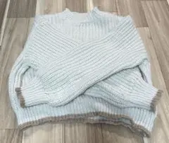 earth リブ編み ニット 長袖 オフホワイト