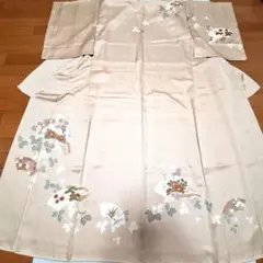 正絹 一つ紋 訪問着 袷 ベージュ