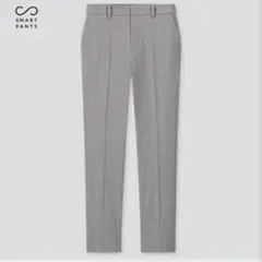 UNIQLO ユニクロEZYアンクルパンツ（ウインドウペン）グレー　美品　M