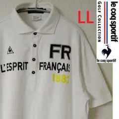 ルコック 脇メッシュ メンズ LL 白 半袖 ポロシャツ トップス ゴルフウェア