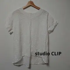 studio CLIP ホワイト半袖シャツ レディース M