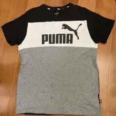 PUMA ロゴ Tシャツ 黒/グレー