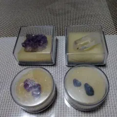 水晶の原石、アメジストの原石、オニキス？の原石4点セット