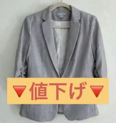 テーラードジャケット　ライトグレー　春夏　薄手　オフィス　通勤のサムネイル