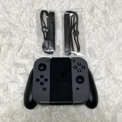 【美品】Nintendo Switch 純正ジョイコン+グリップ＋ストラップ