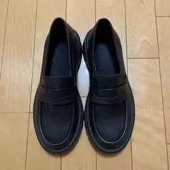 牛革 滑り止め 厚底 スリッポン