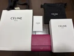 超美品 CELINE 2回使用 高島屋購入 トリフォールドウォレット 限定ピンクのサムネイル