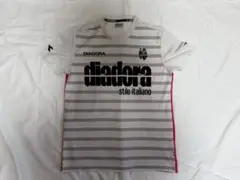 DIADORA ストライプ 半袖シャツ ホワイト/ピンクのサムネイル